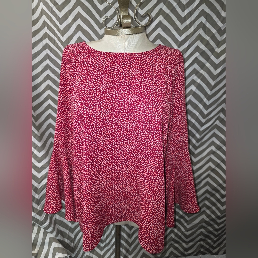 LC Lauren Conrad Red and White Blouse